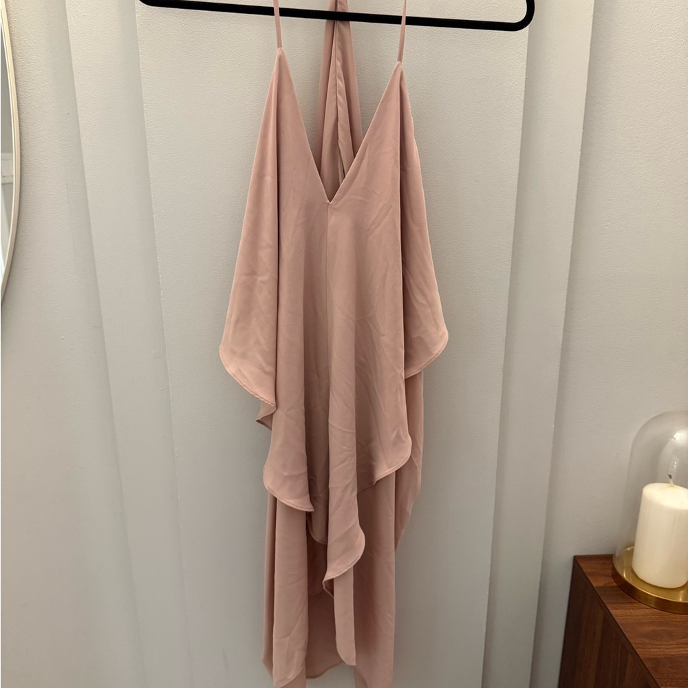 Olivaceaus Elegant Pink Layered Dress
